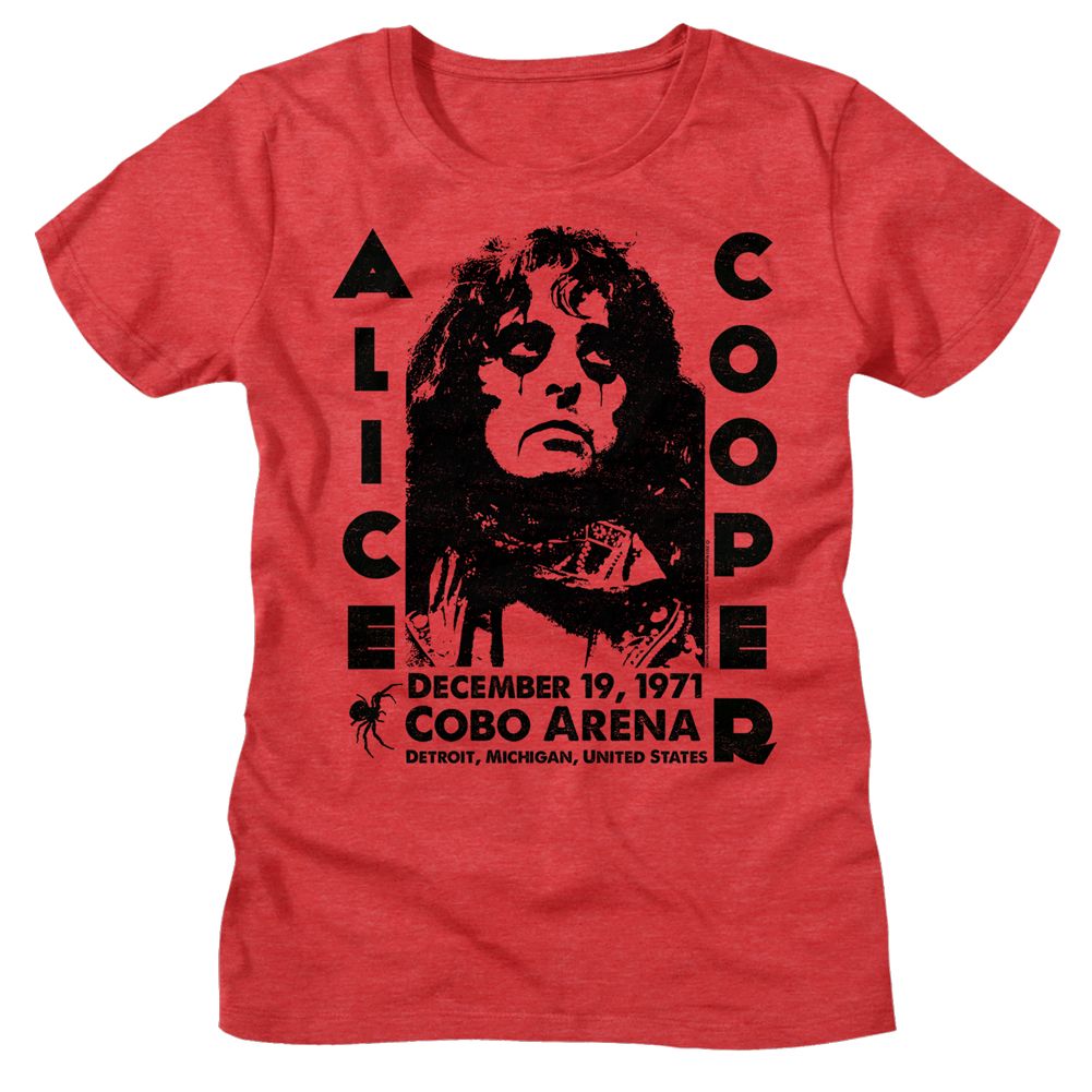 Alice Cooper Red Heather Ladies S/S Tshirt