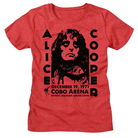 Alice Cooper Red Heather Ladies S/S Tshirt