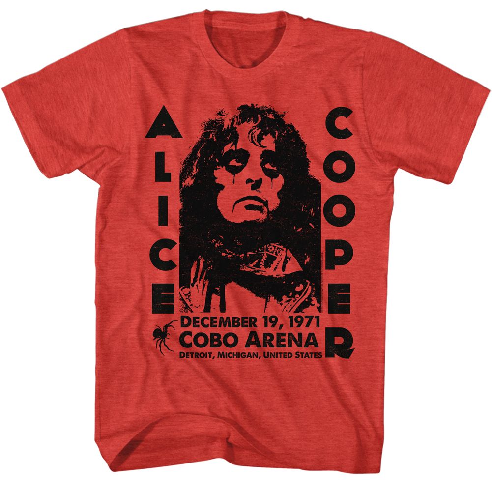 Alice Cooper Red Heather Adult S/S Tshirt