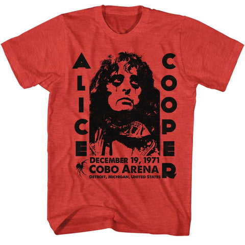 Alice Cooper Red Heather Adult S/S Tshirt