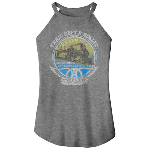Aerosmith Gray Frost Ladies Sleeveless Rocker Tank