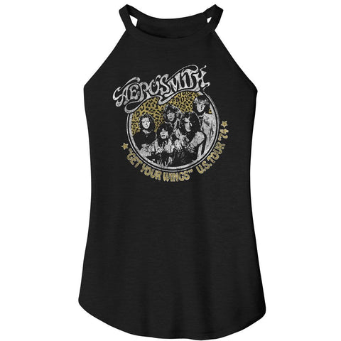 Aerosmith Black Ladies Sleeveless Rocker Tank