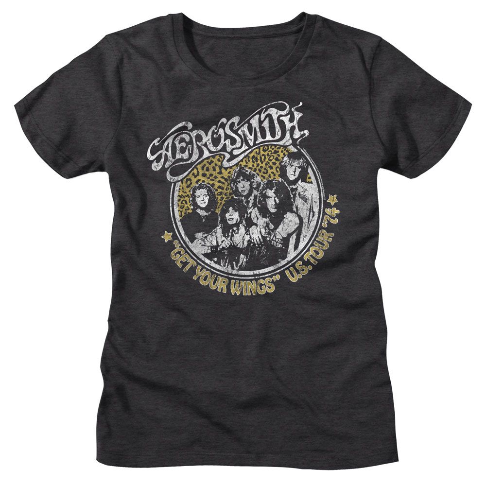 Aerosmith Dark Gray Heather Ladies S/S Tshirt
