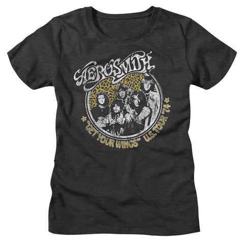Aerosmith Dark Gray Heather Ladies S/S Tshirt