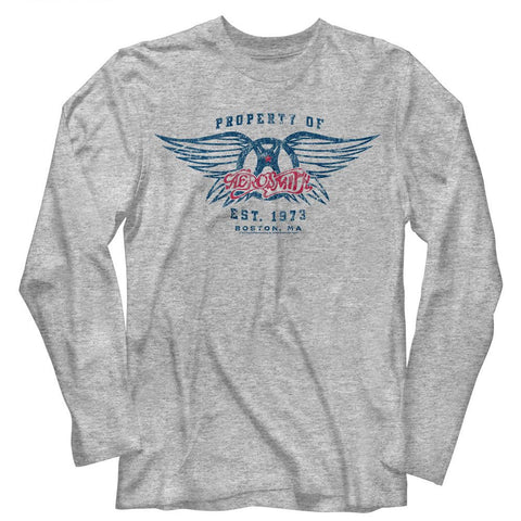 Aerosmith Gray Heather Adult L/S Tshirt