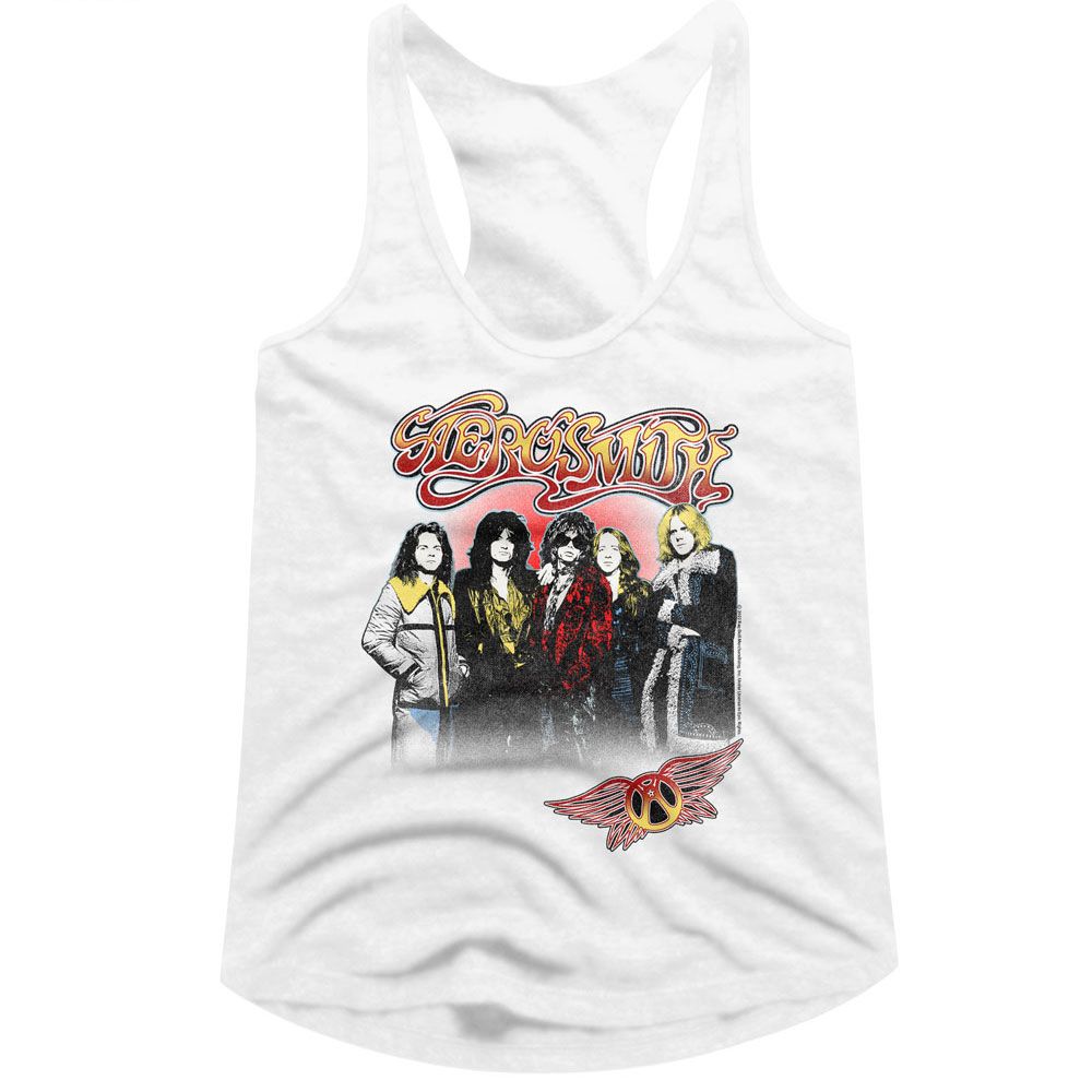 Aerosmith White Ladies Slimfit Racerback