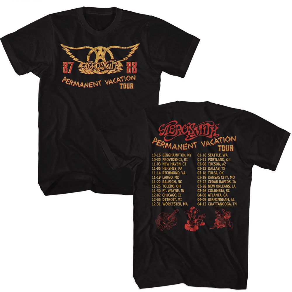 Aerosmith Black Adult S/S Tshirt
