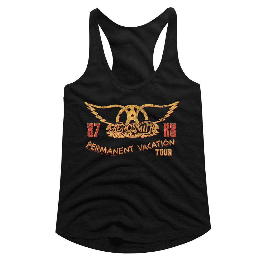 Aerosmith Black Ladies Slimfit Racerback