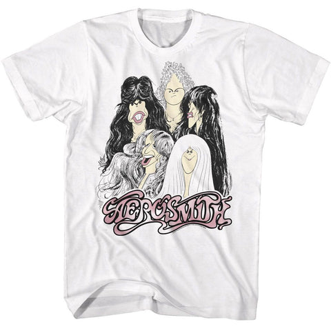 Aerosmith White Adult S/S Tshirt