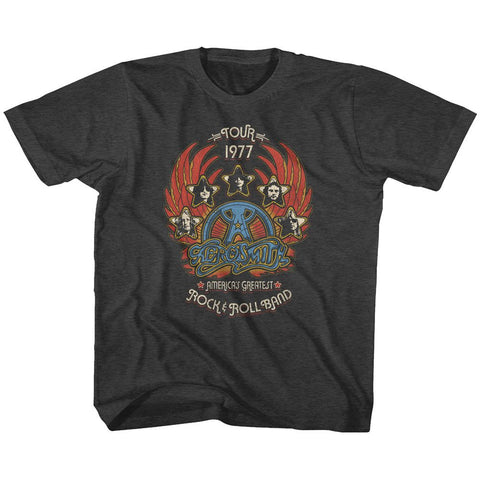 Aerosmith Black Heather Youth S/S Tshirt