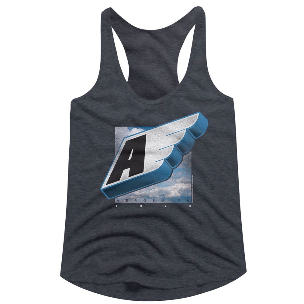 Aerosmith Navy Heather Ladies Racerback