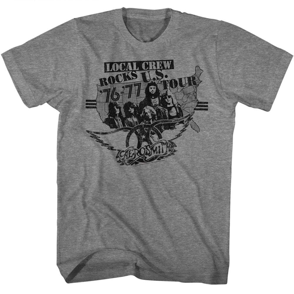 Aerosmith Graphite Heather Adult S/S Tshirt
