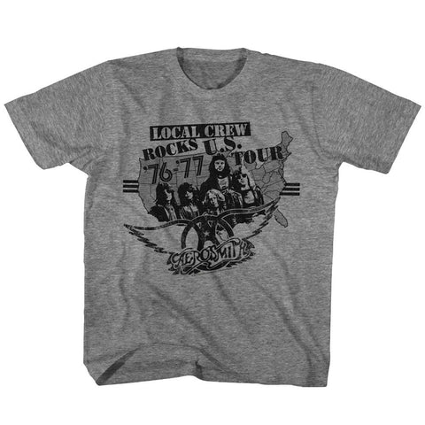 Aerosmith Graphite Heather Youth S/S Tshirt