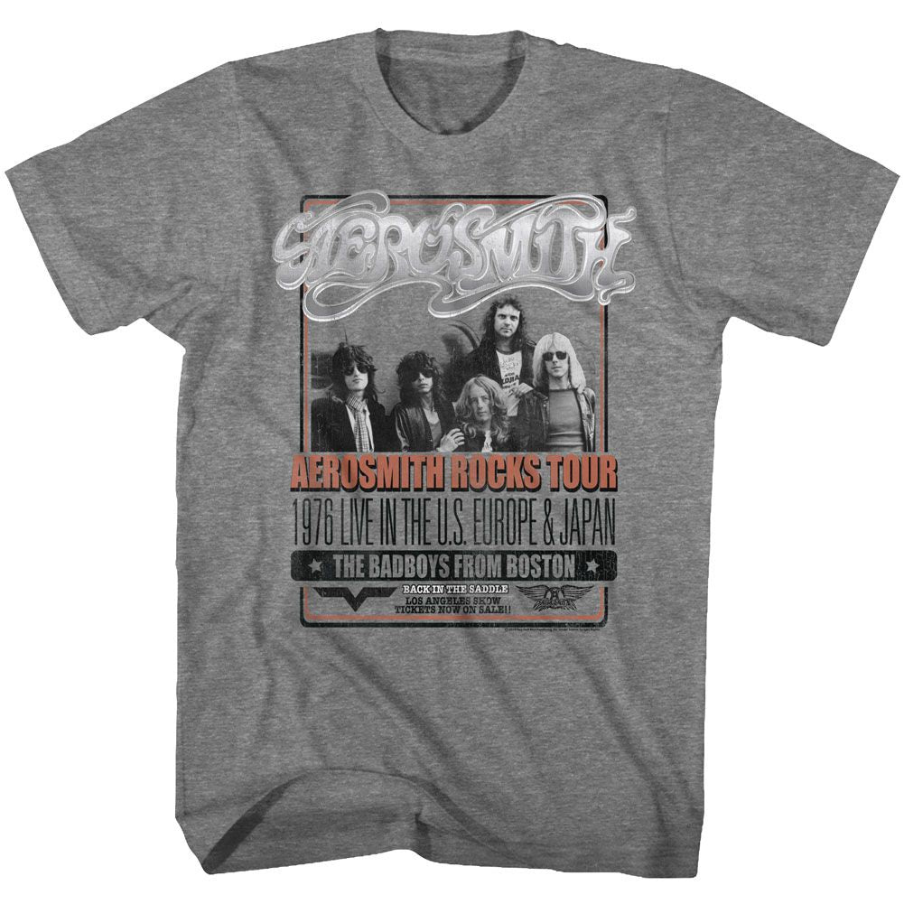 Aerosmith Graphite Heather Adult S/S Tshirt