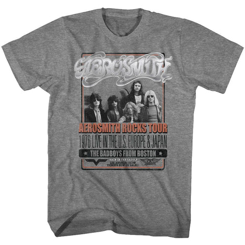 Aerosmith Graphite Heather Adult S/S Tshirt