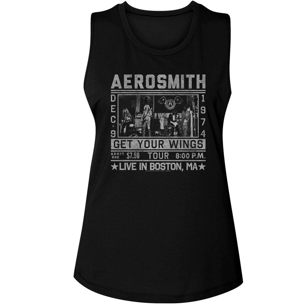 Aerosmith Black Ladies Muscle Tank