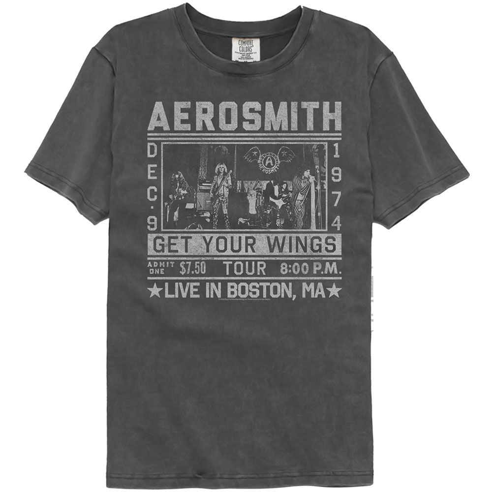 Aerosmith Pepper Adult S/S Washed Black Tshirt