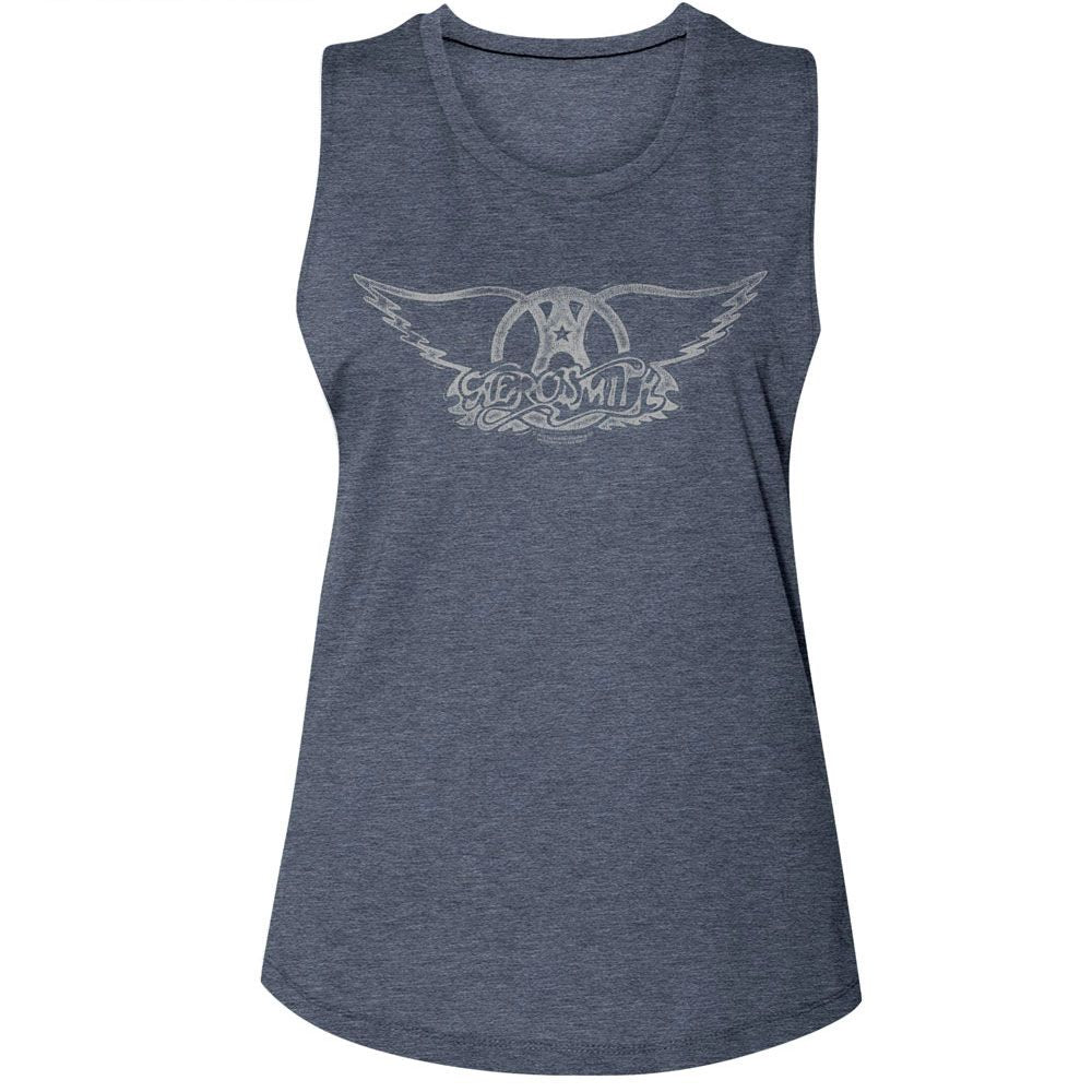 Aerosmith Antique Denim Ladies Muscle Tank