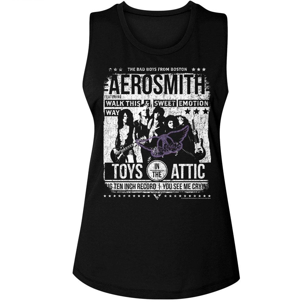 Aerosmith Black Ladies Muscle Tank