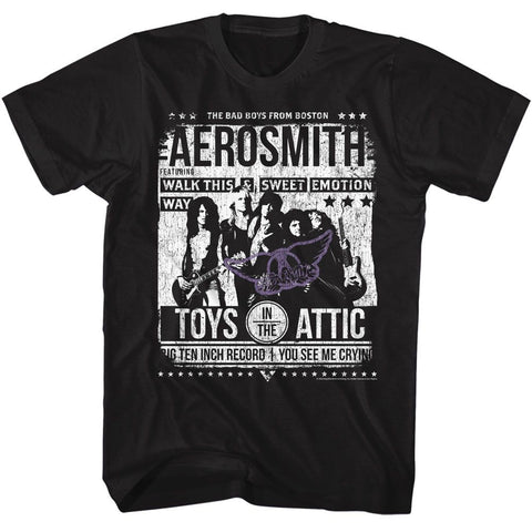Aerosmith Black Adult S/S Tshirt