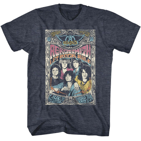 Aerosmith Navy Heather Adult S/S Tshirt