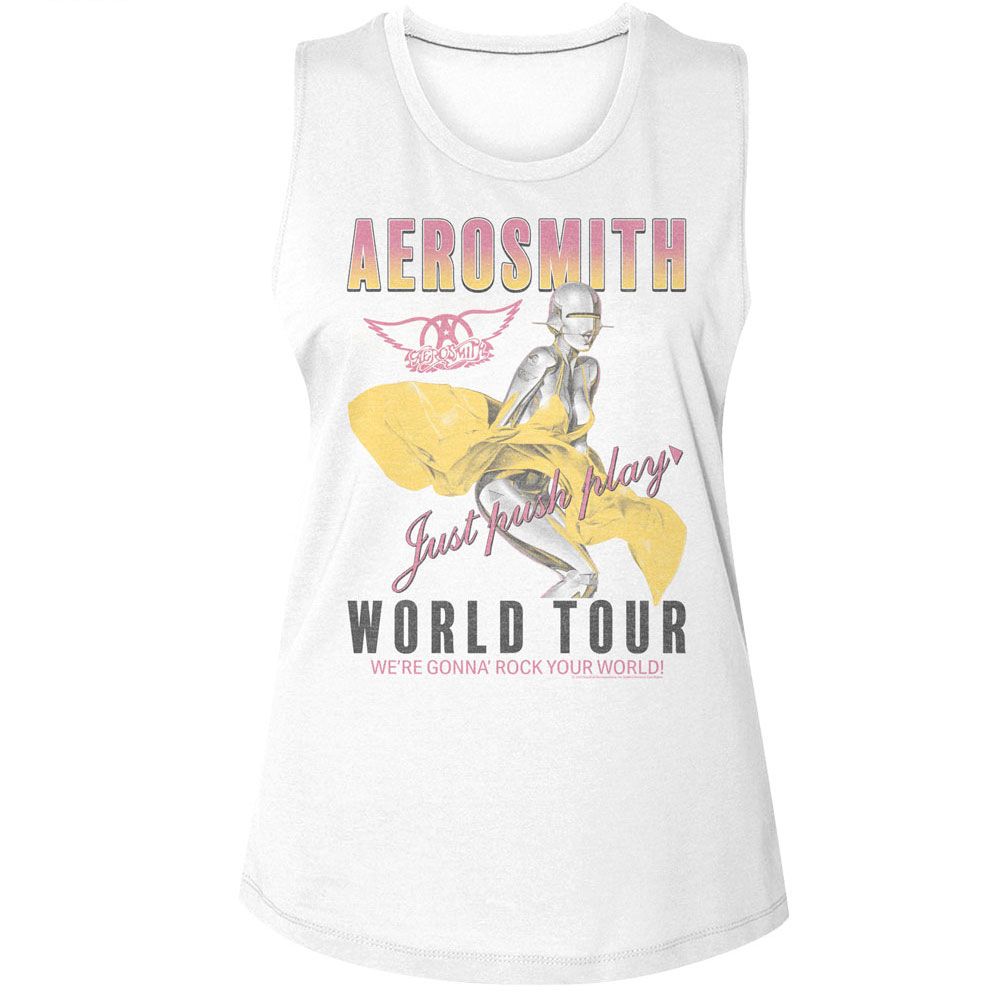 Aerosmith White Ladies Muscle Tank