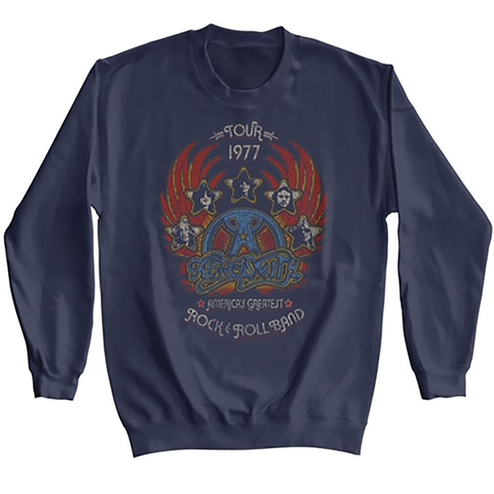 Aerosmith Navy Adult L/S Sweatshirt