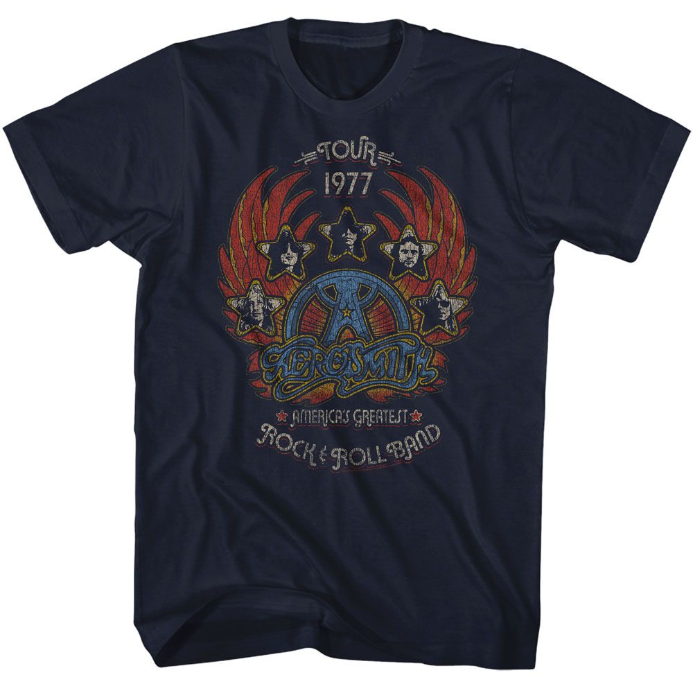Aerosmith Navy Adult S/S Tshirt