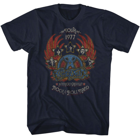 Aerosmith Navy Adult S/S Tshirt