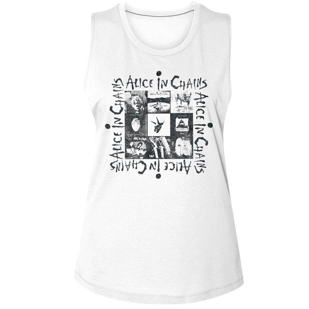 Alice In Chains White Ladies Muscle Tank