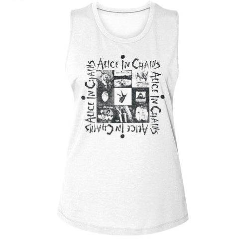 Alice In Chains White Ladies Muscle Tank