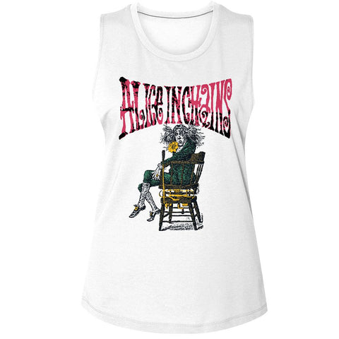Alice In Chains White Ladies Muscle Tank