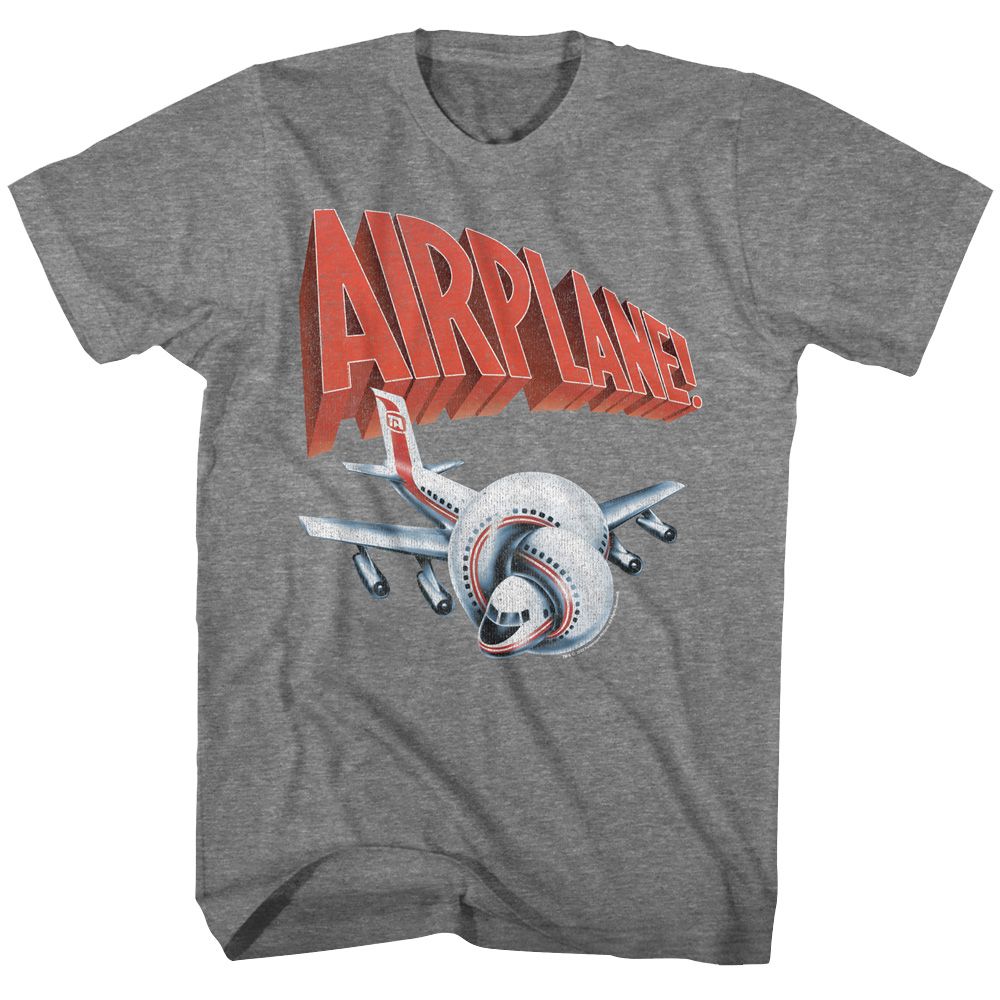 Airplane Graphite Heather Adult Short Sleeve Tshirt