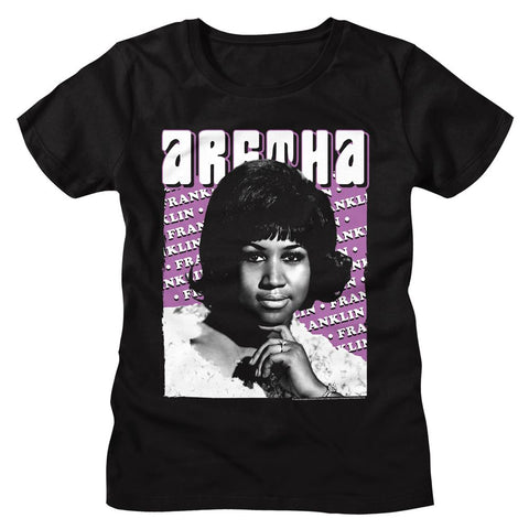 Aretha Black Ladies S/S Tshirt