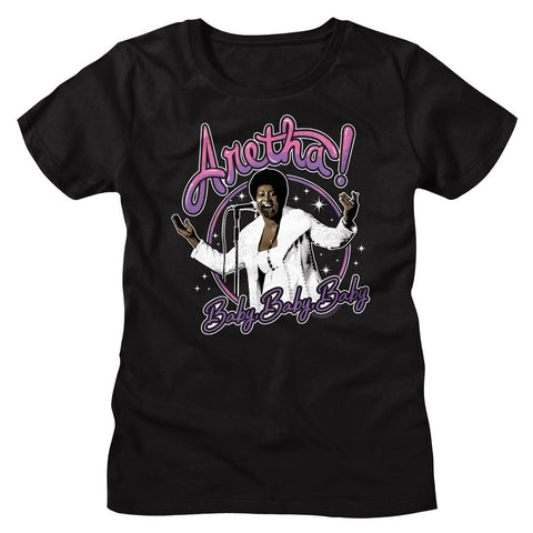 Aretha Black Ladies S/S Tshirt