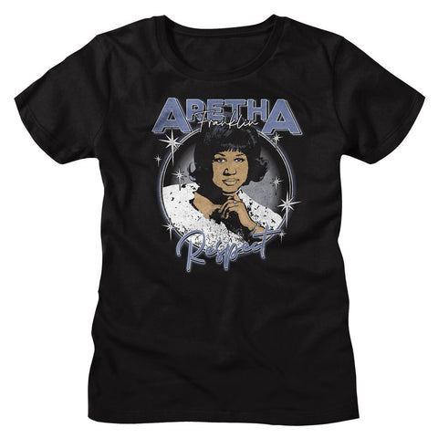 Aretha Black Ladies S/S Tshirt