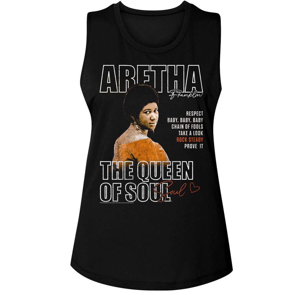 Aretha Black Ladies Muscle Tank
