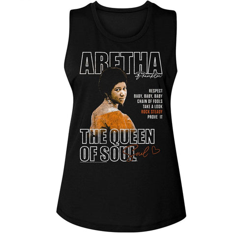 Aretha Black Ladies Muscle Tank