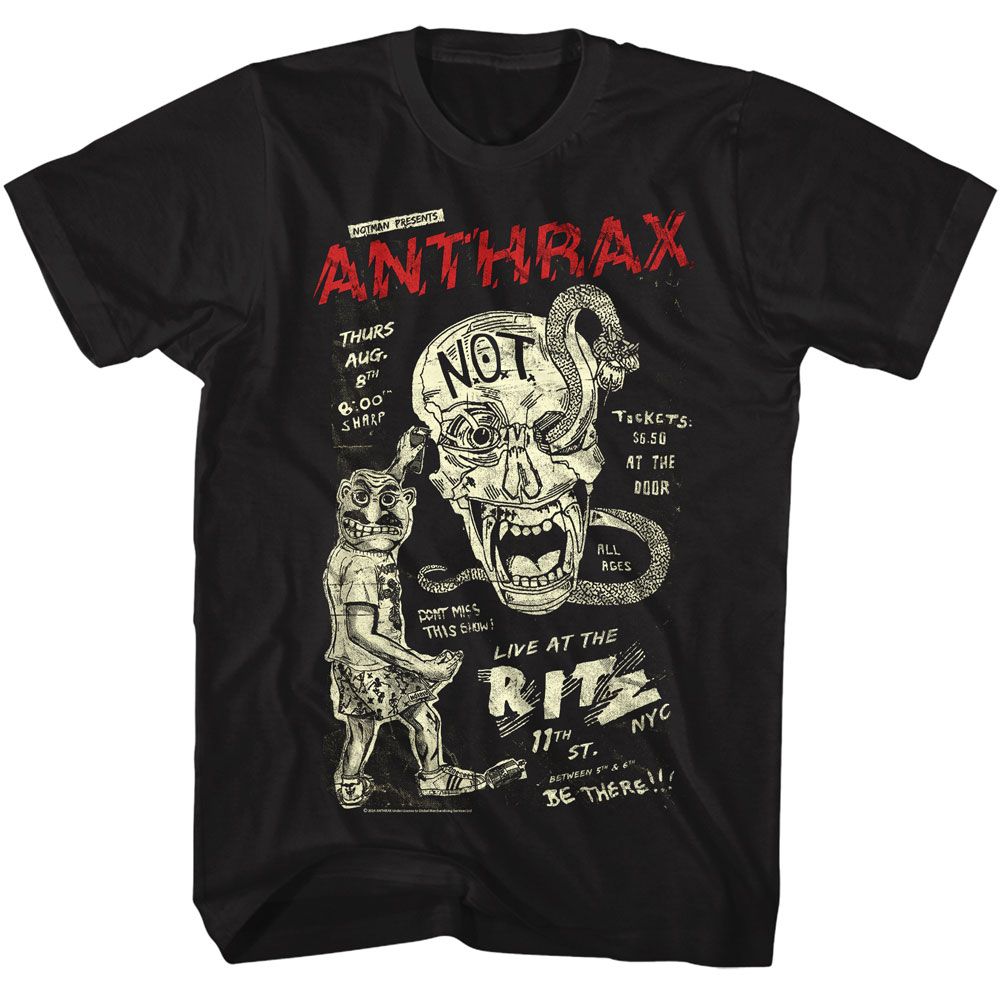 Anthrax Black Adult S/S Tshirt