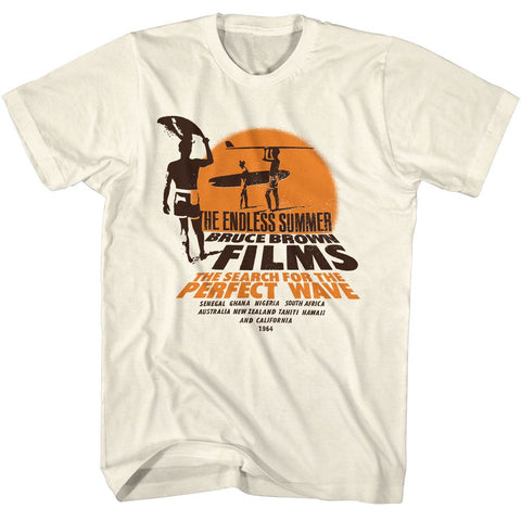 Bruce Brown Films Natural Adult Short Sleeve Tshirt