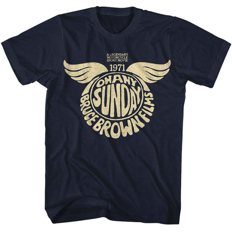 Bruce Brown Films Navy Adult Short Sleeve Tshirt