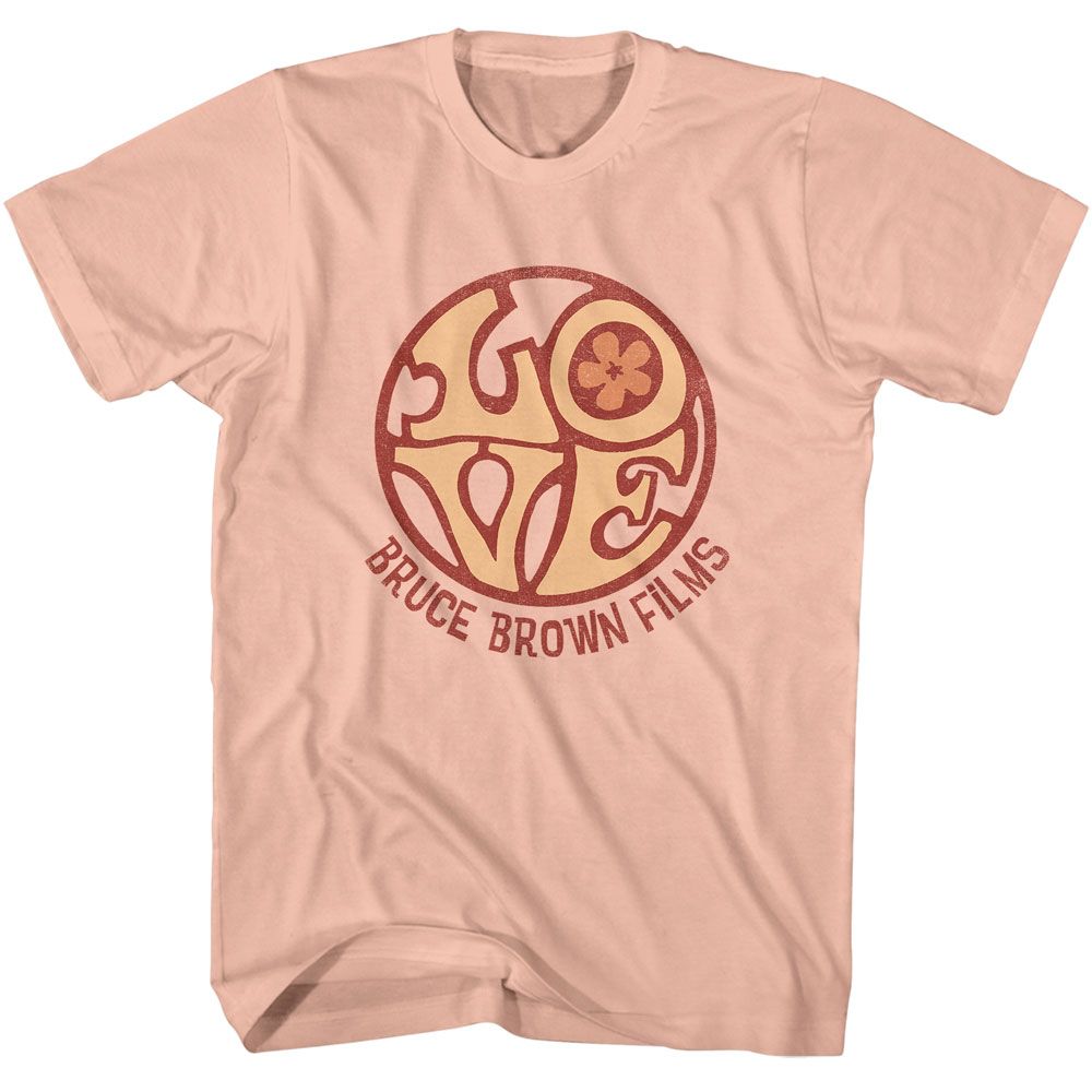 Bruce Brown Films Peach Adult Short Sleeve Tshirt