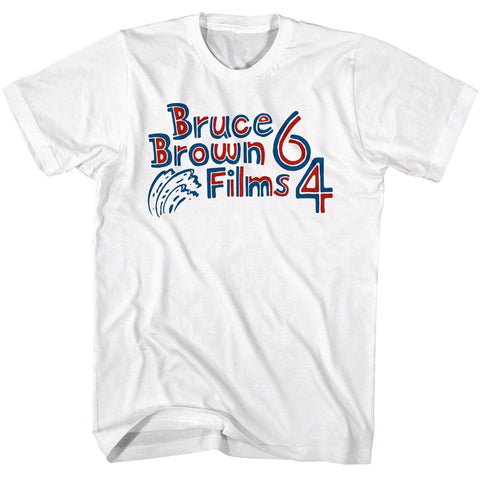 Bruce Brown Films White Adult Short Sleeve Tshirt