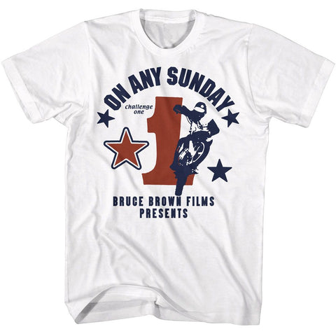 Bruce Brown Films White Adult Short Sleeve Tshirt