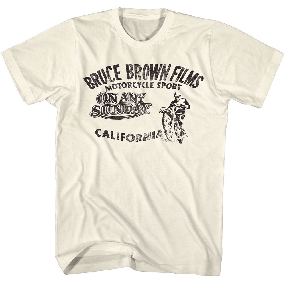 Bruce Brown Films Natural Adult Short Sleeve Tshirt