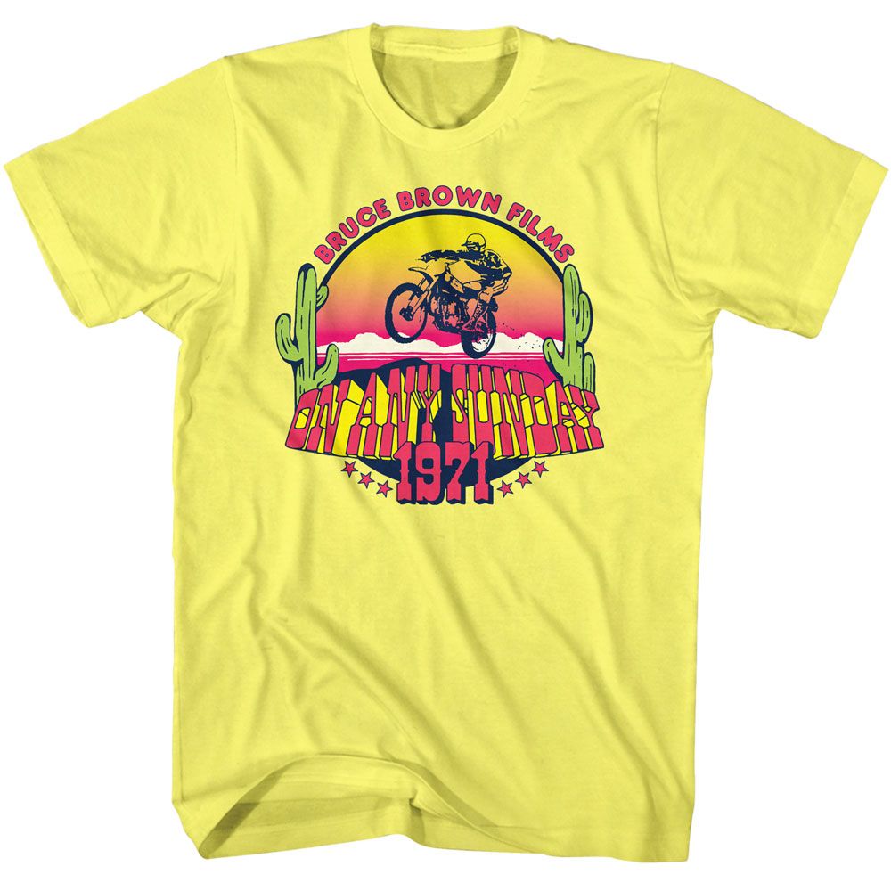 Bruce Brown Films Yellow Heather Adult Short Sleeve Tshirt