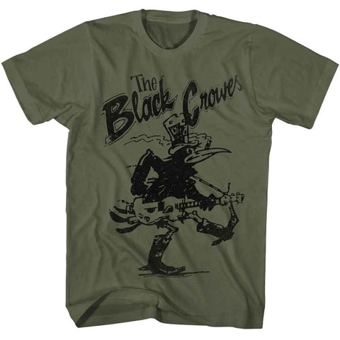 Black Crowes Military Green Adult S/S Tshirt