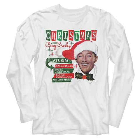 Bing Crosby White Adult L/S Tshirt