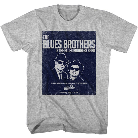 The Blues Brothers Gray Heather Adult Short Sleeve Tshirt