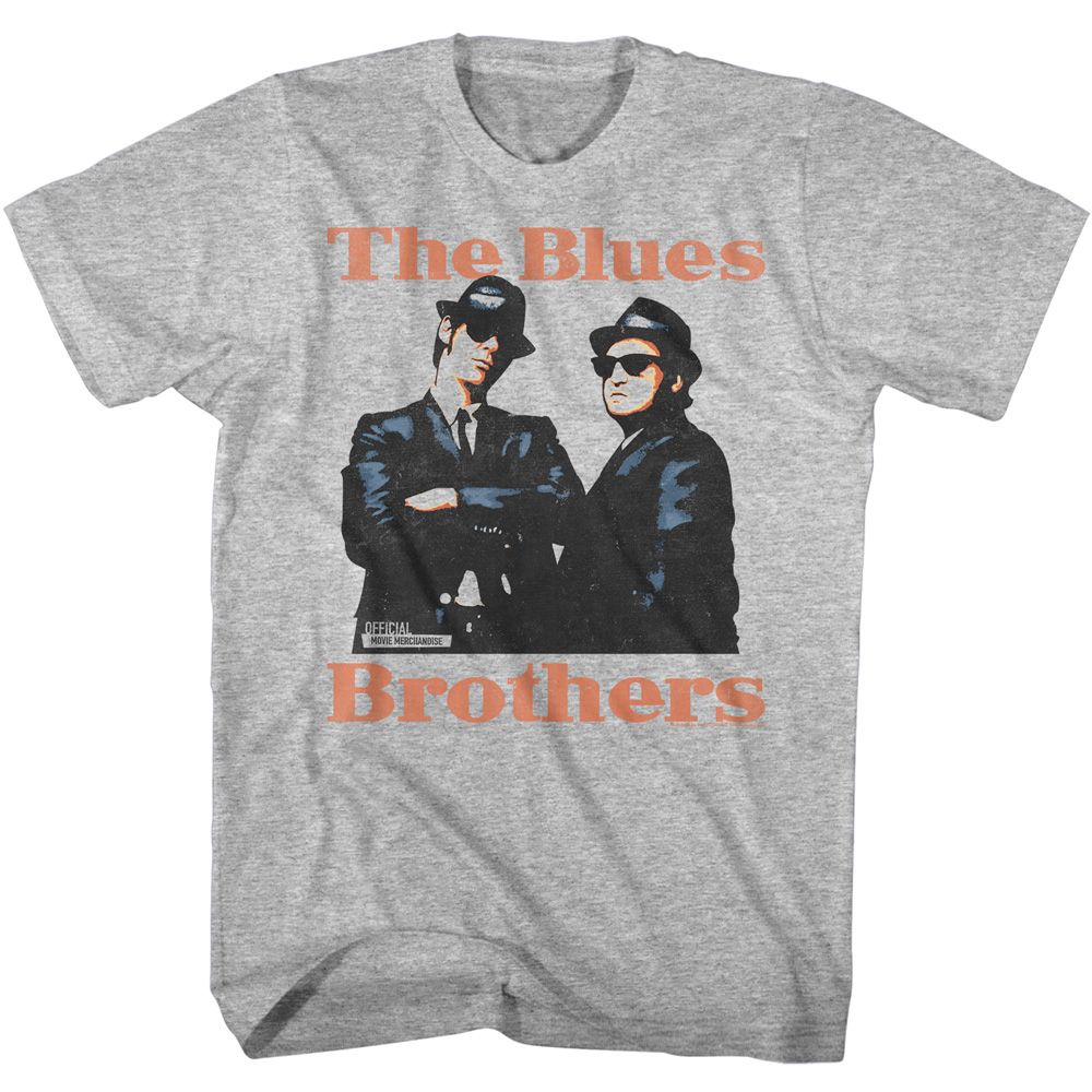 The Blues Brothers Gray Heather Adult Short Sleeve Tshirt